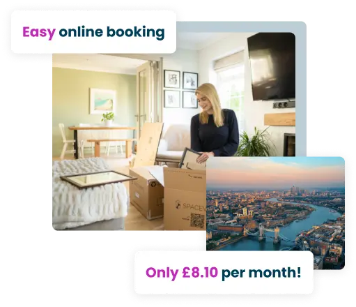 An image showing a customer in the process of packing their student storage in London.