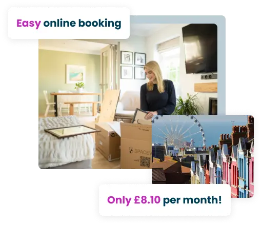 A student packing her boxes ready for student storage in Brighton