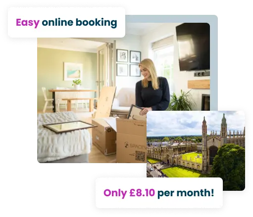 A student packing a box ready to use a student storage solution in cambridge