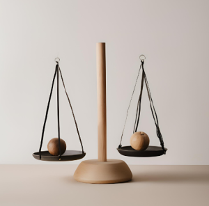 picture of a balanced weighing scale 